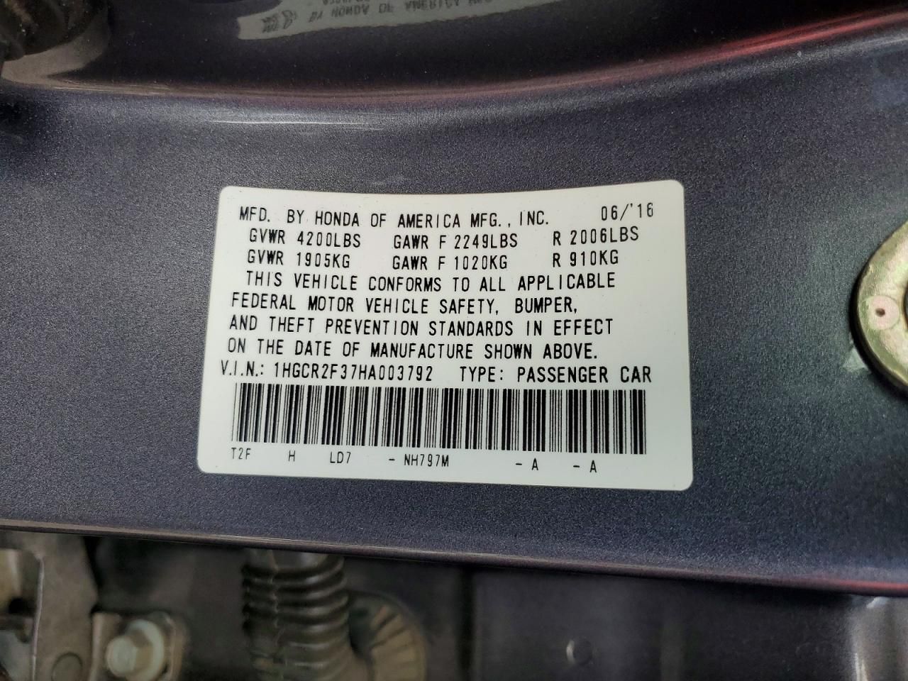 2017 Honda Accord lx