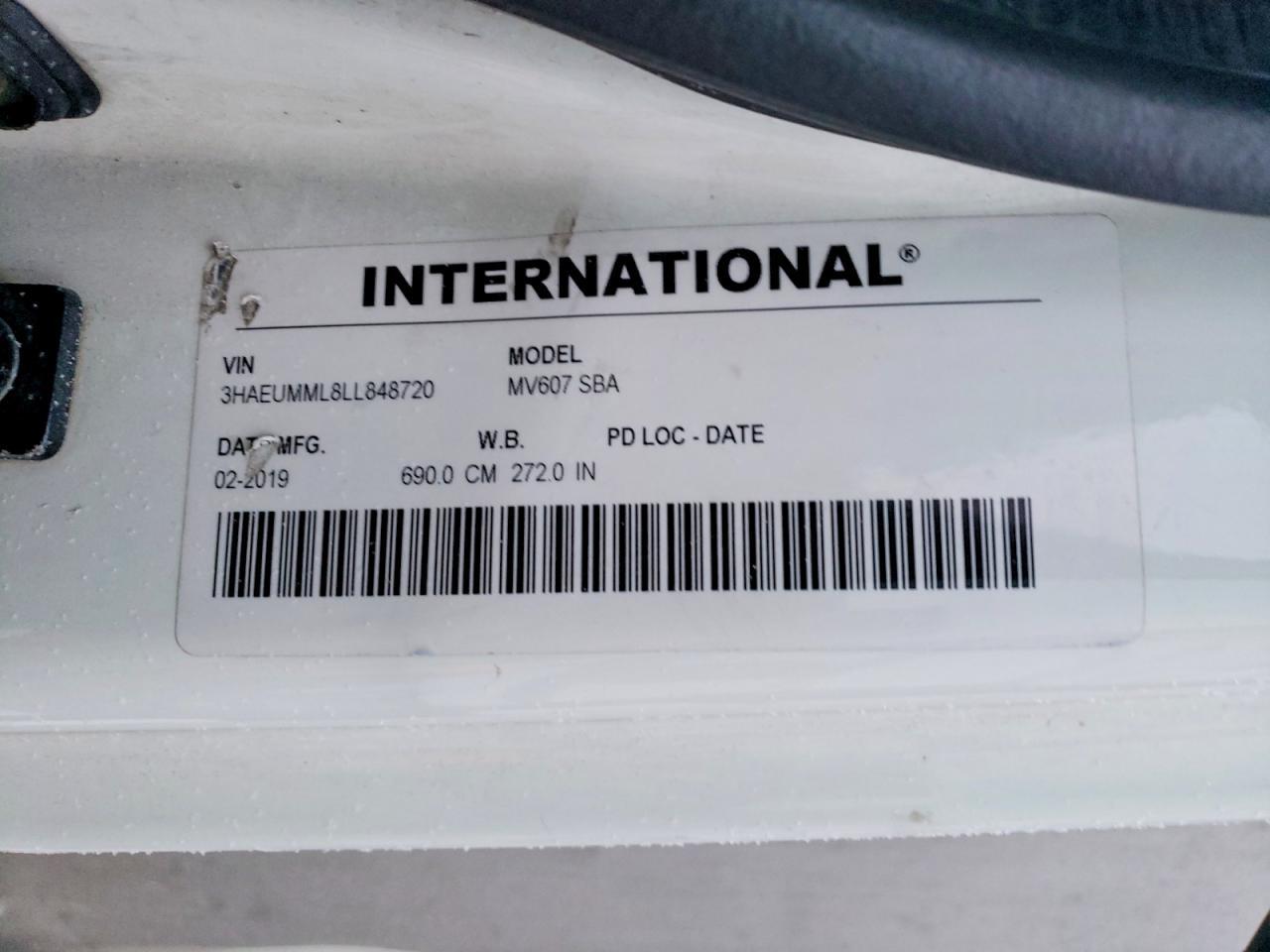 2020 International MV607 BOX Truck