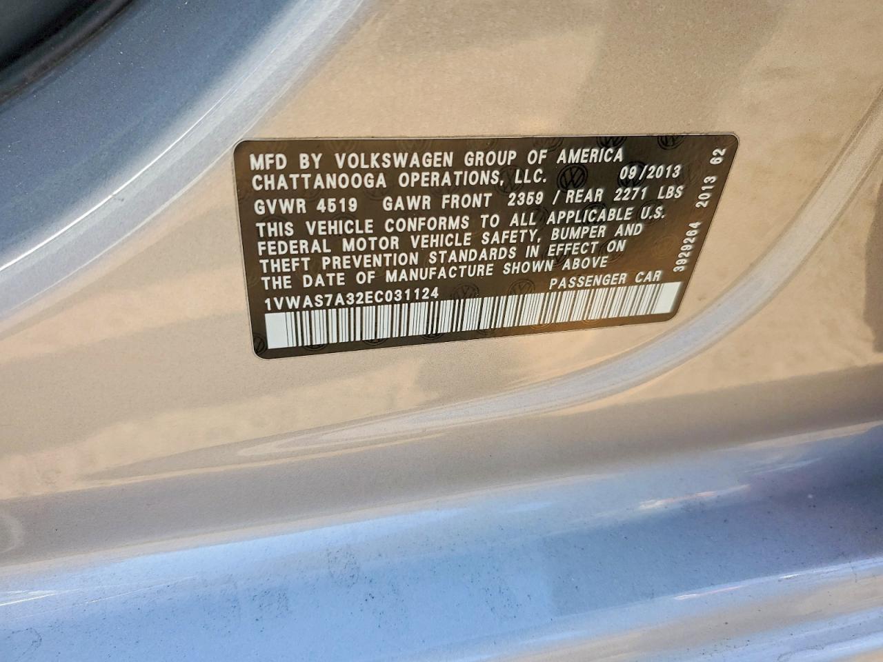 2014 Volkswagen Passat s
