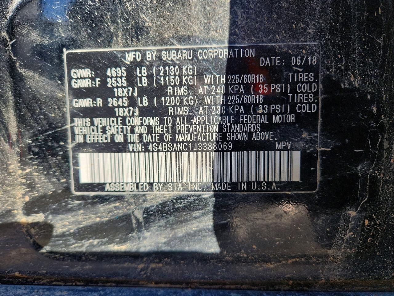 2018 Subaru Outback 2.5i Limited