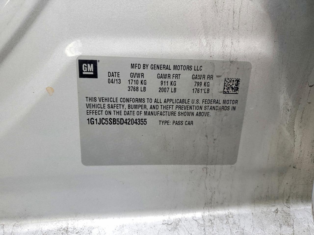 2013 Chevrolet Sonic lt