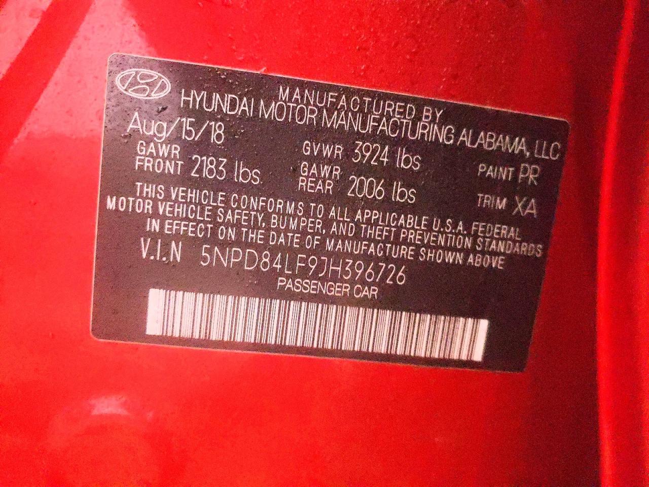 2018 Hyundai Elantra sel