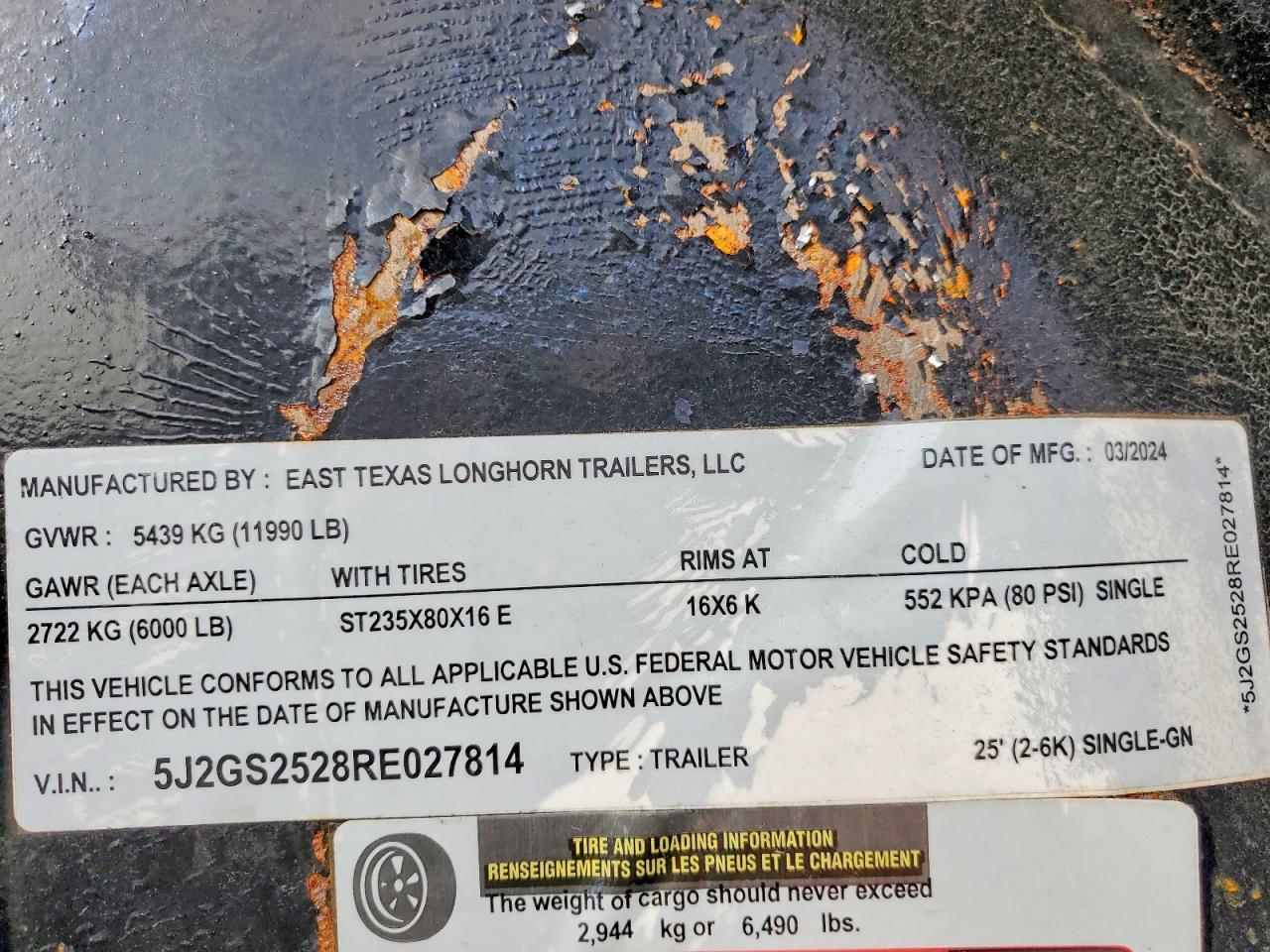 2024 East Texas Equipment Trailer