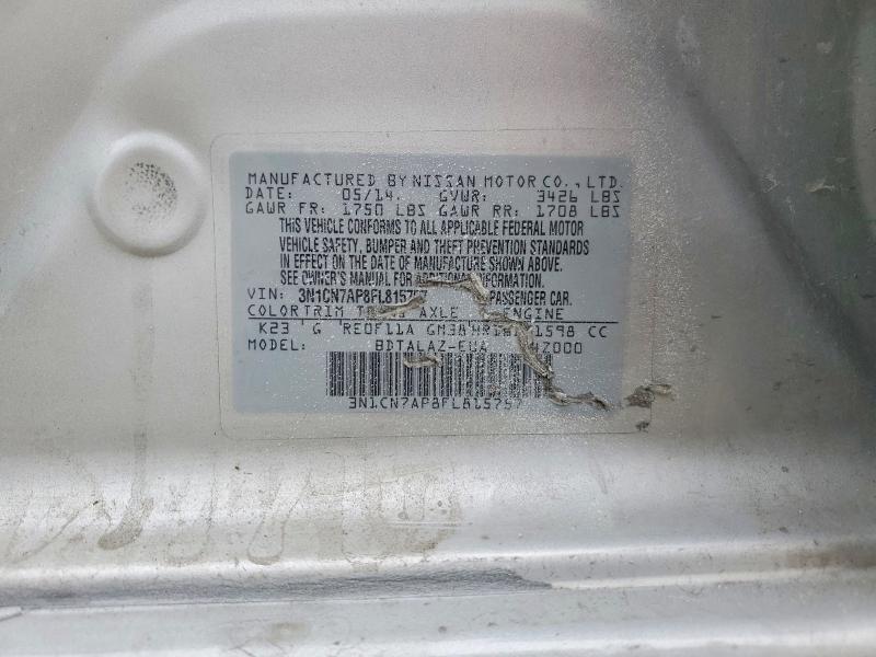 2015 Niss Versa 1.6 s Plus