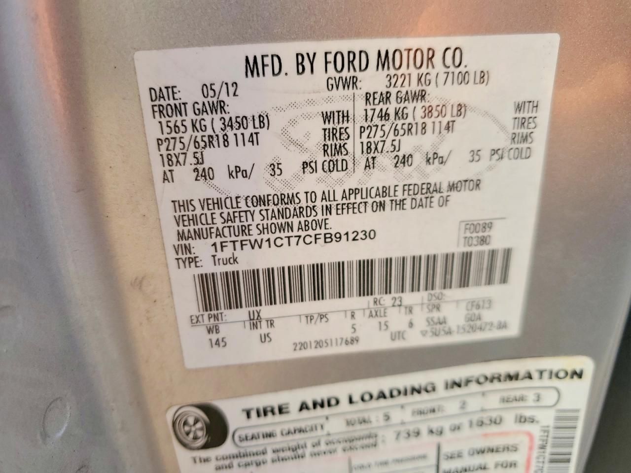 2012 Ford F150 Supercrew