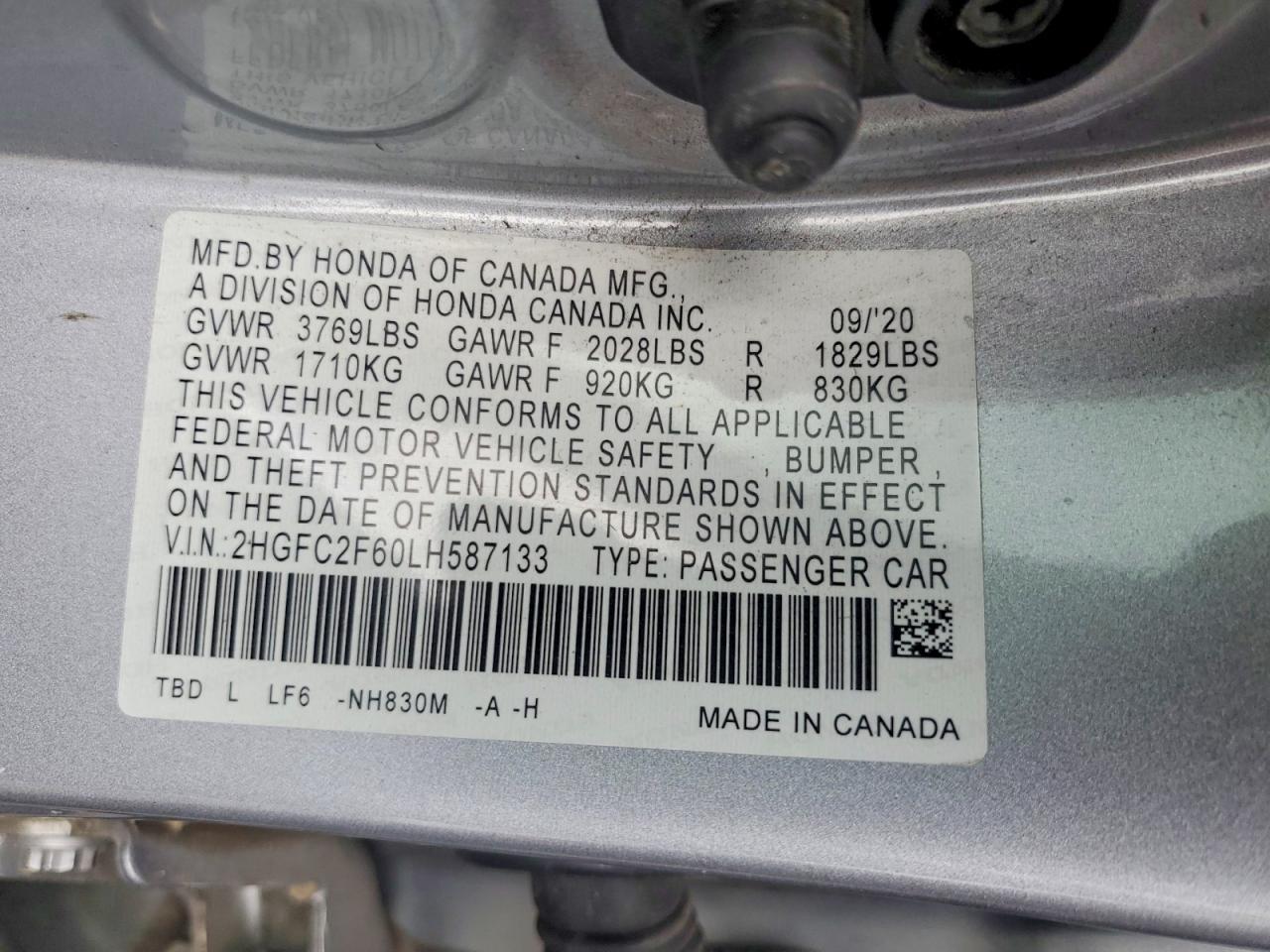 2020 Honda Civic lx
