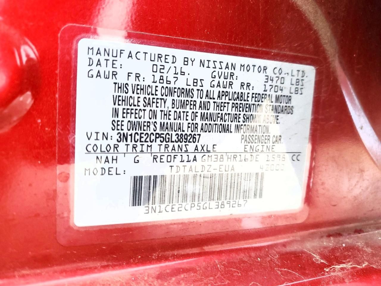 2016 Nissan Versa Note s