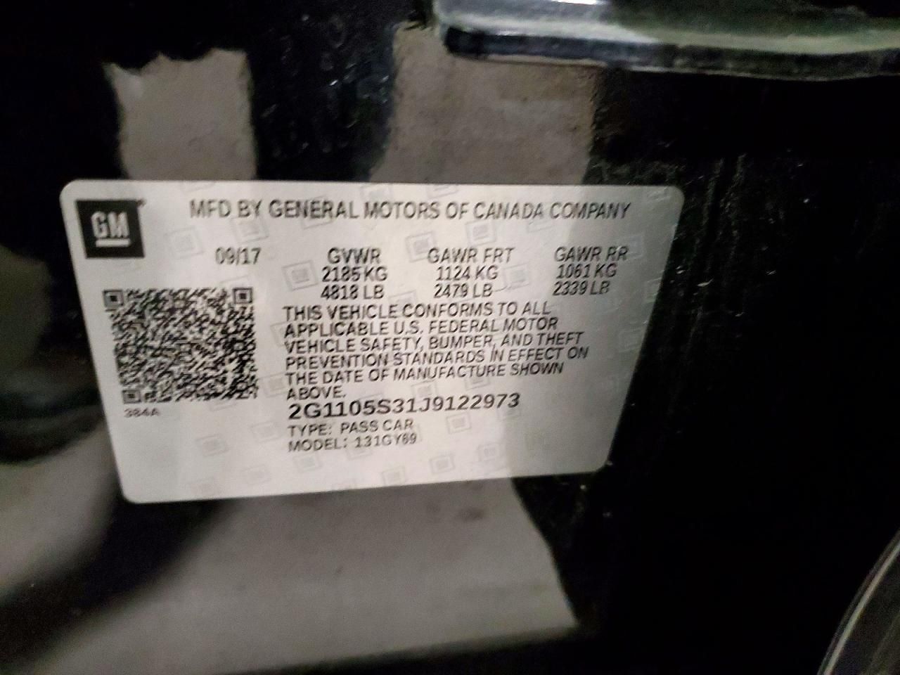 2018 Chevrolet Impala lt