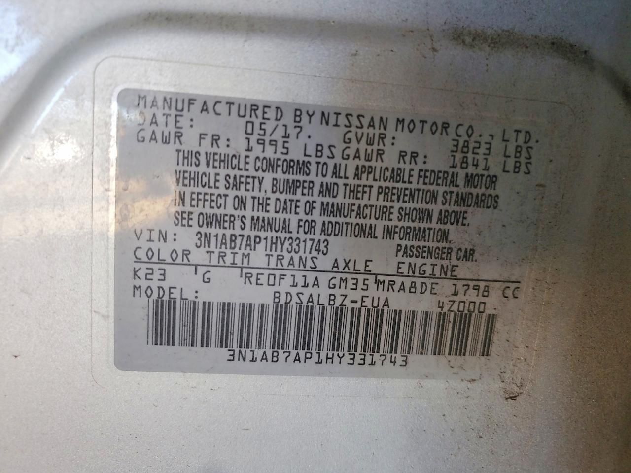 2017 Nissan Sentra s