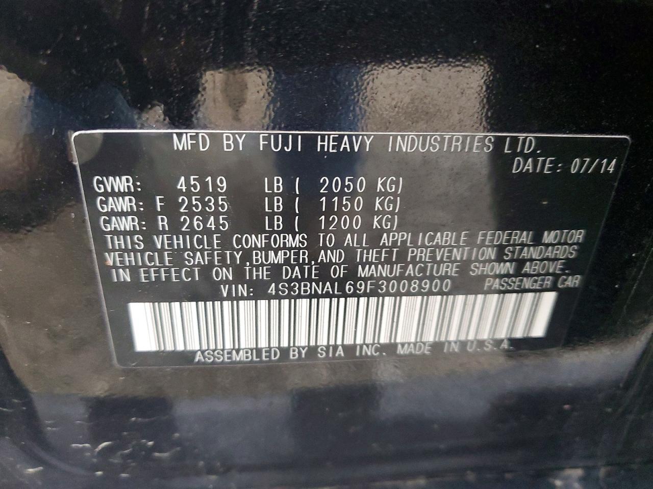2015 Subaru Legacy 2.5i Limited