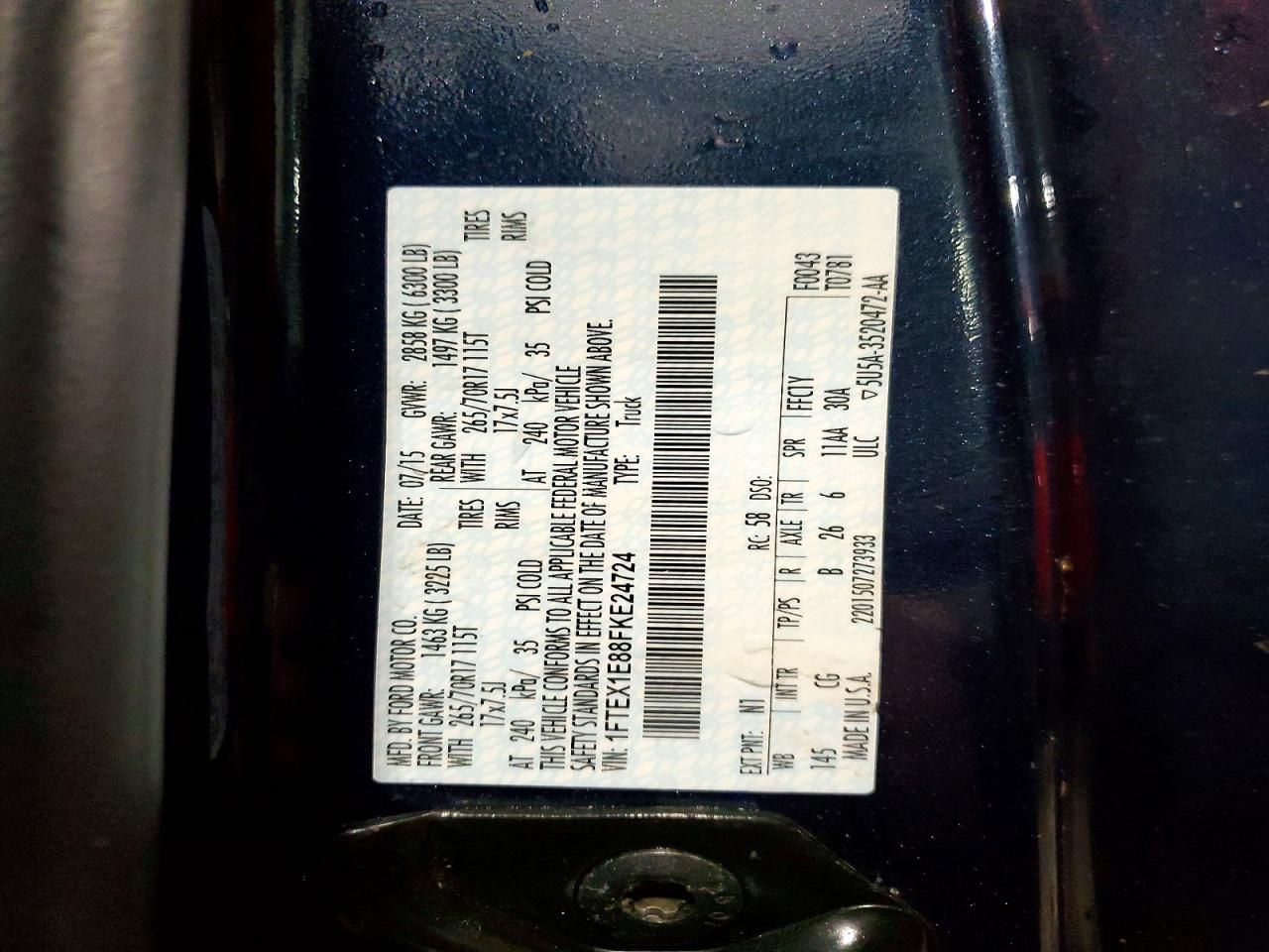 2015 Ford F150 Super cab