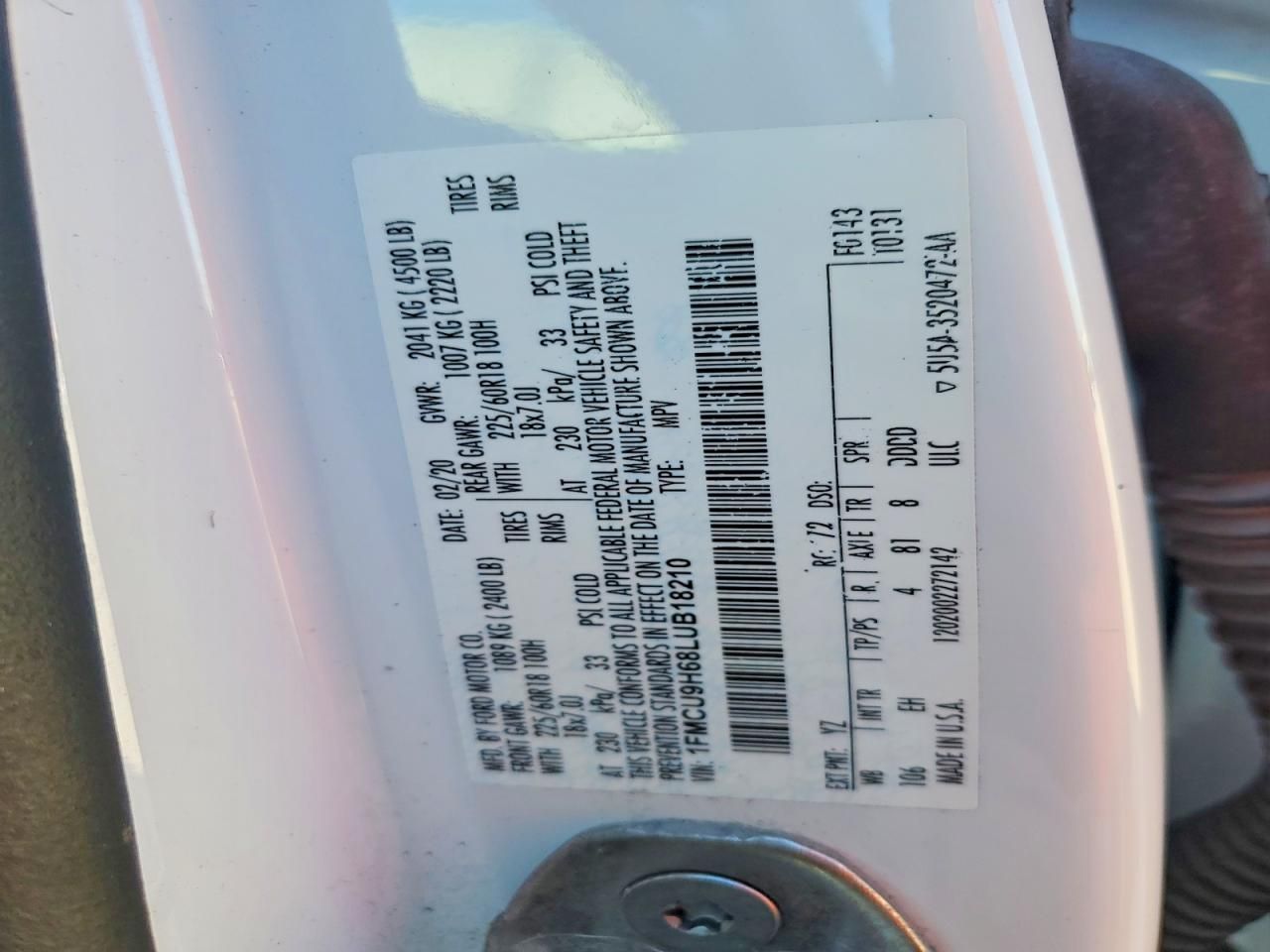 2020 Ford Escape sel