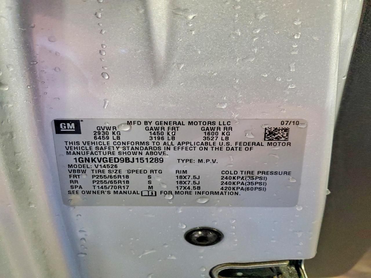 2011 Chevrolet Traverse lt