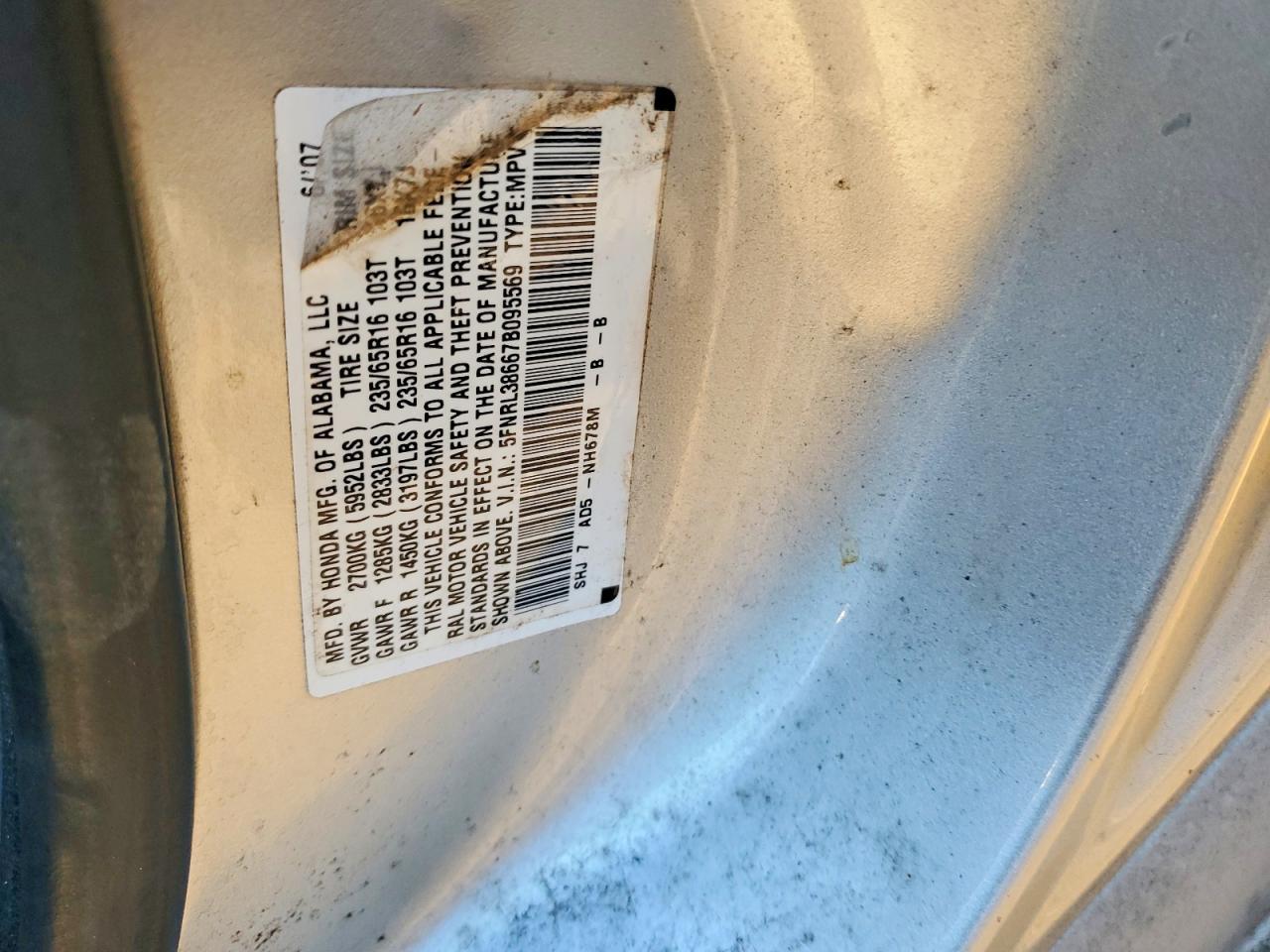 2007 Honda Odyssey exl