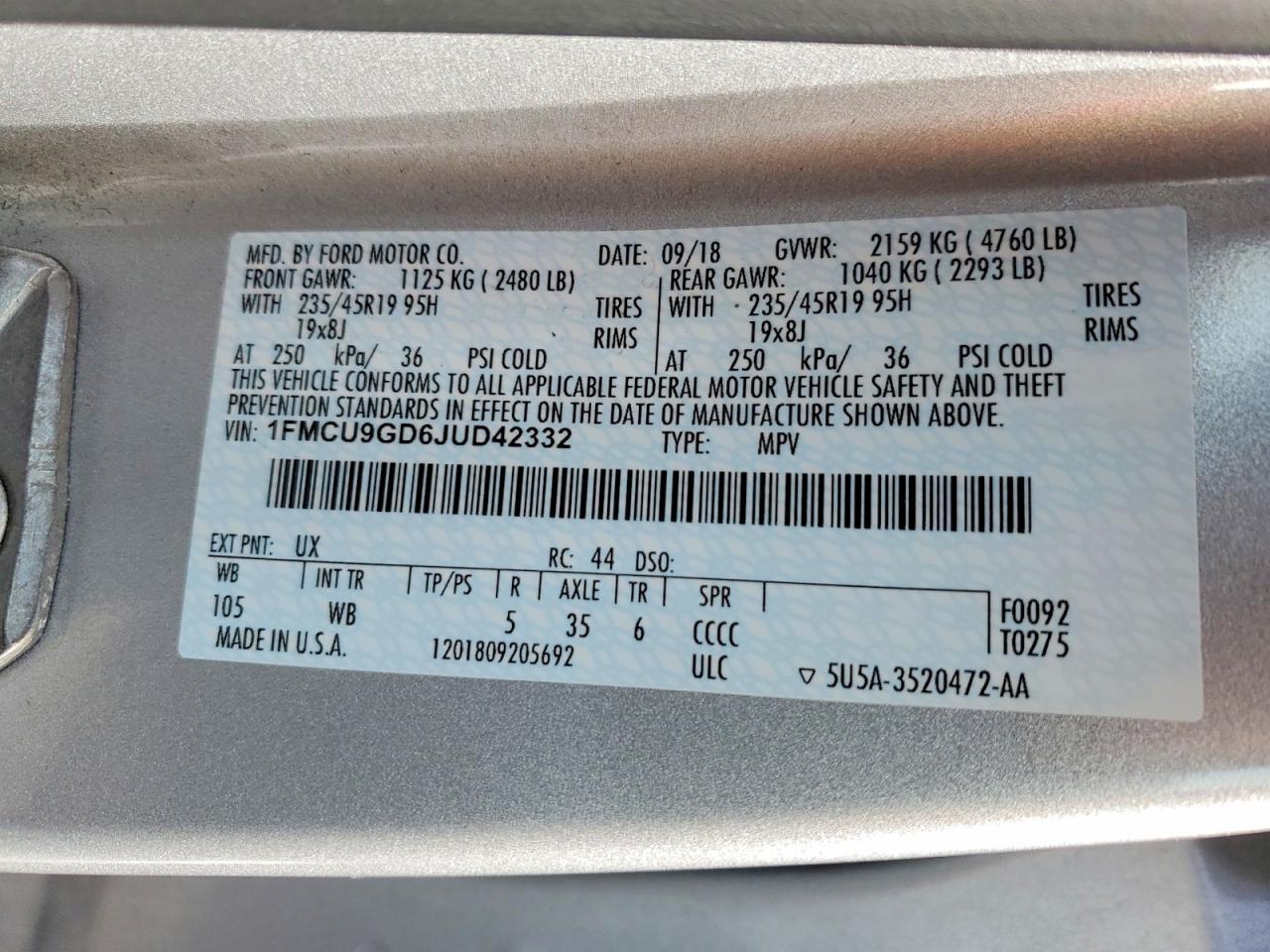 2018 Ford Escape se