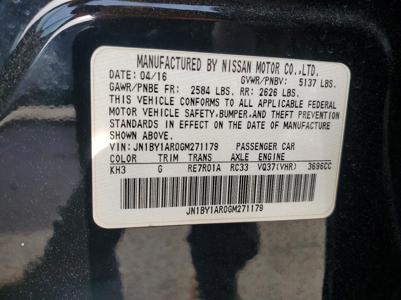 2016 Infiniti Q70 3.7