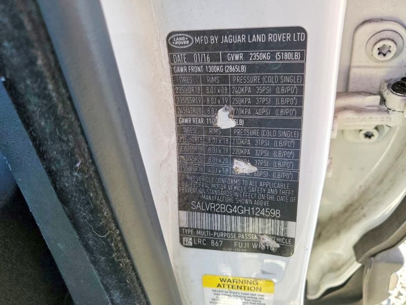 2016 Land Rover Range Rover Evoque hse