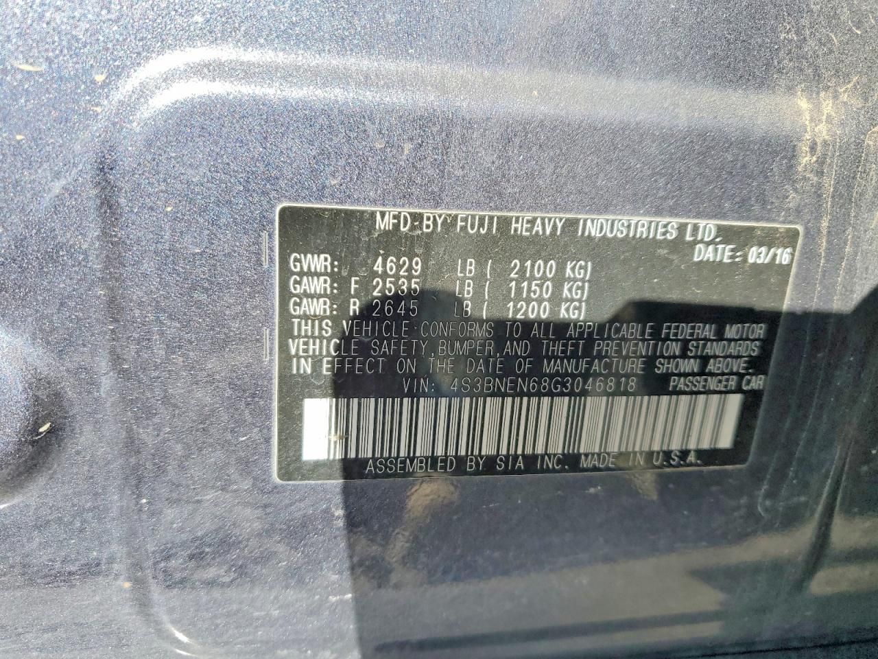 2016 Subaru Legacy 3.6r Limited