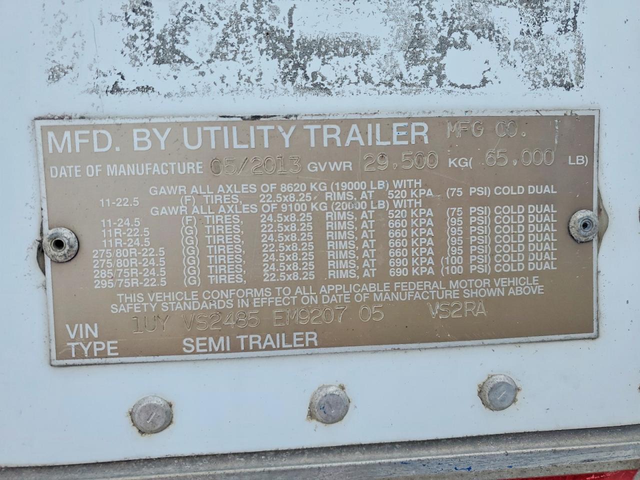 2014 Utility VS2RA Refrigerated Van Trailer