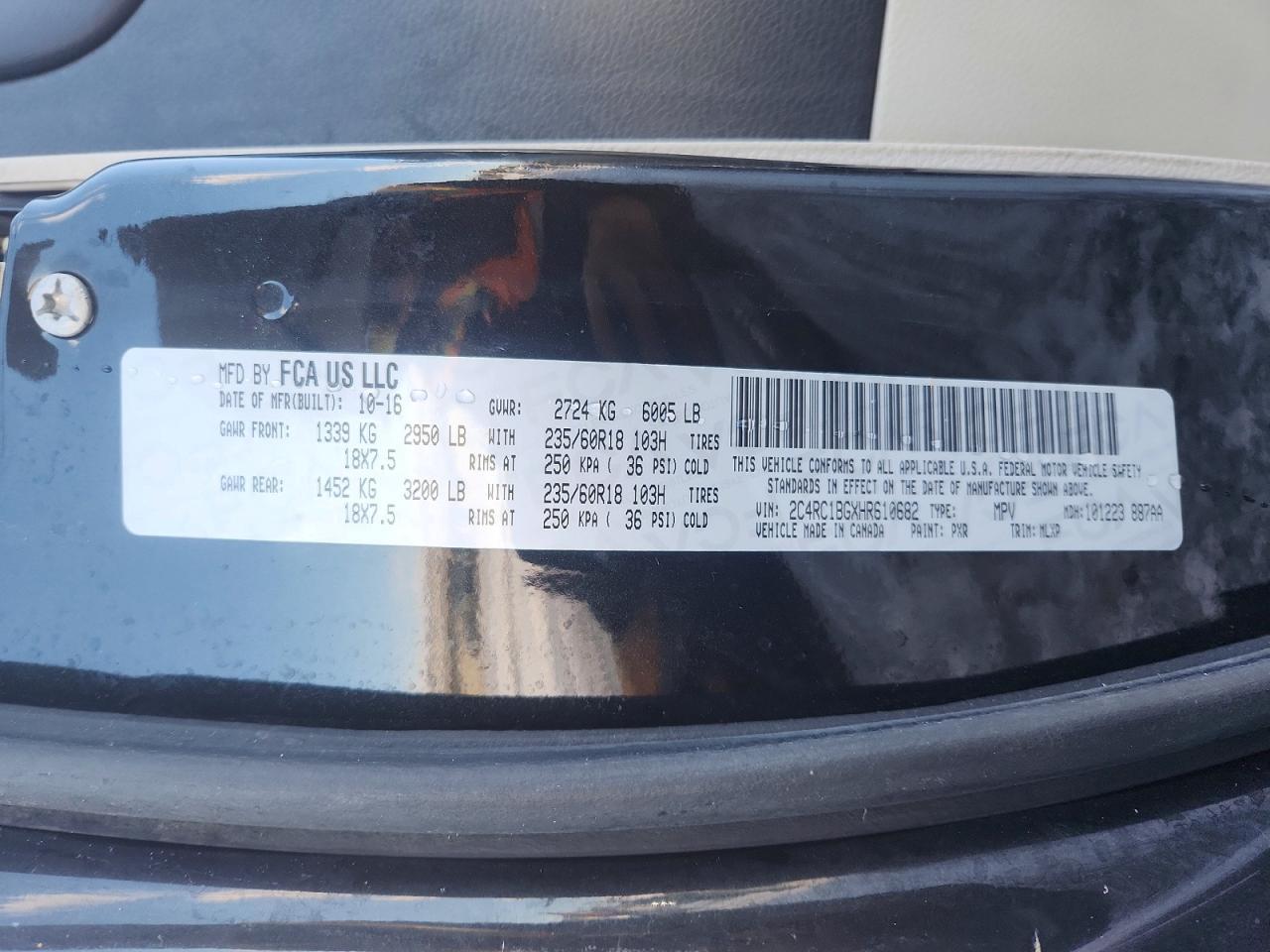 2017 Chrysler Pacifica Touring l