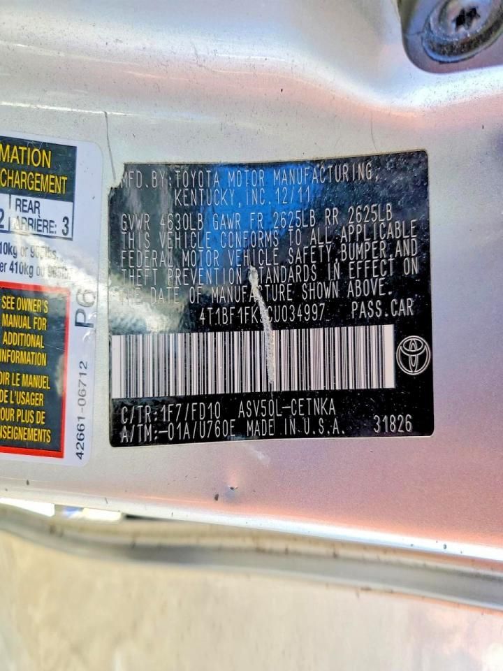 2012 Toyota Camry Base