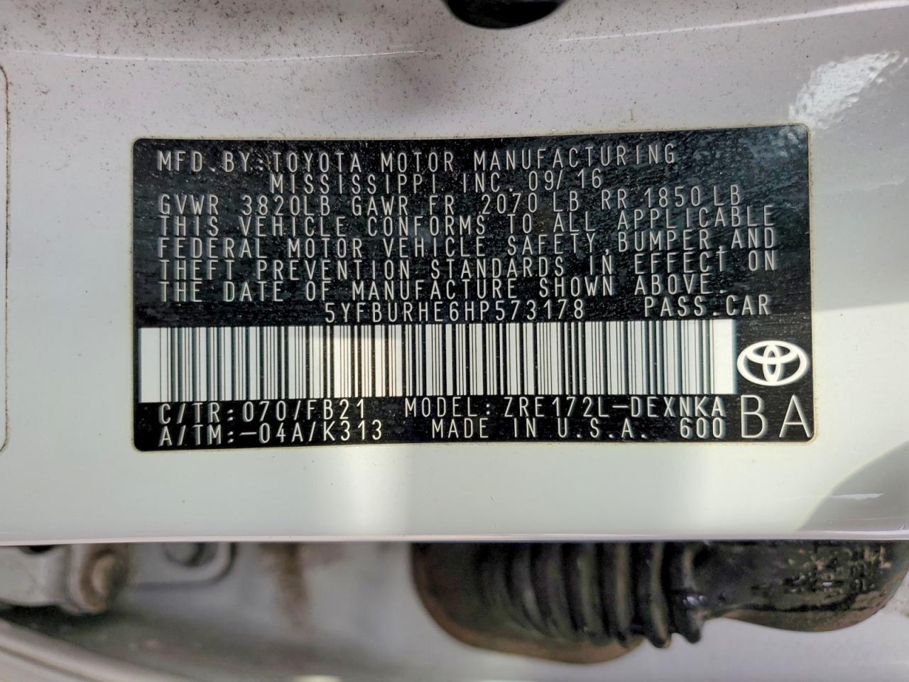 2017 Toyota Corolla l