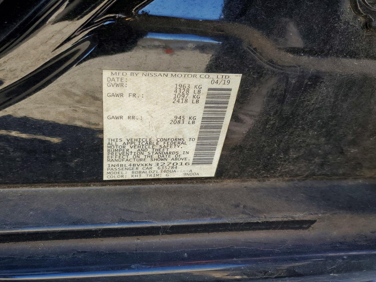2019 Nissan Altima s