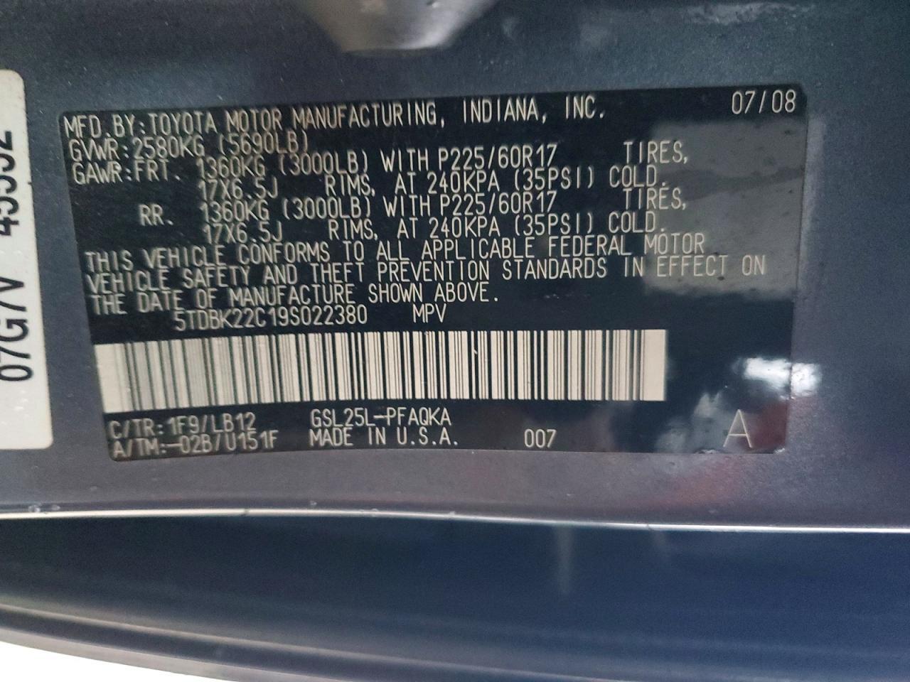 2009 Toyota Sienna
