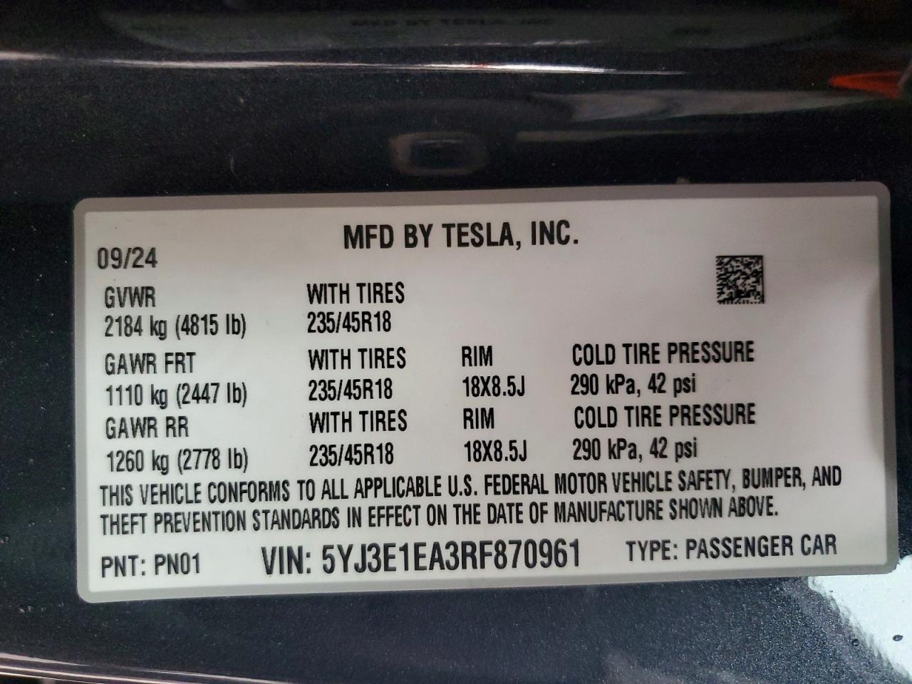 2024 Tesla Model 3