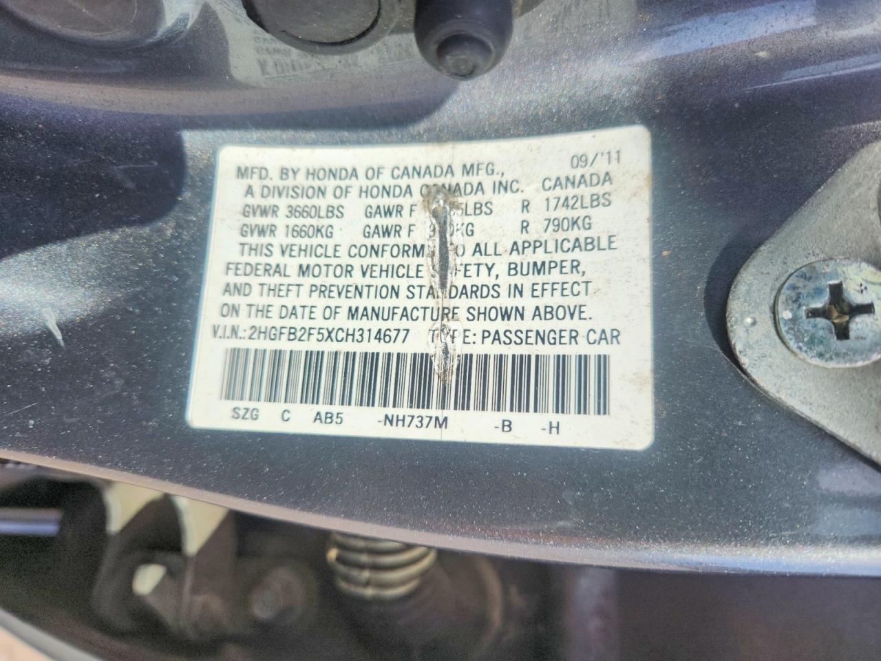 2012 Honda Civic lx