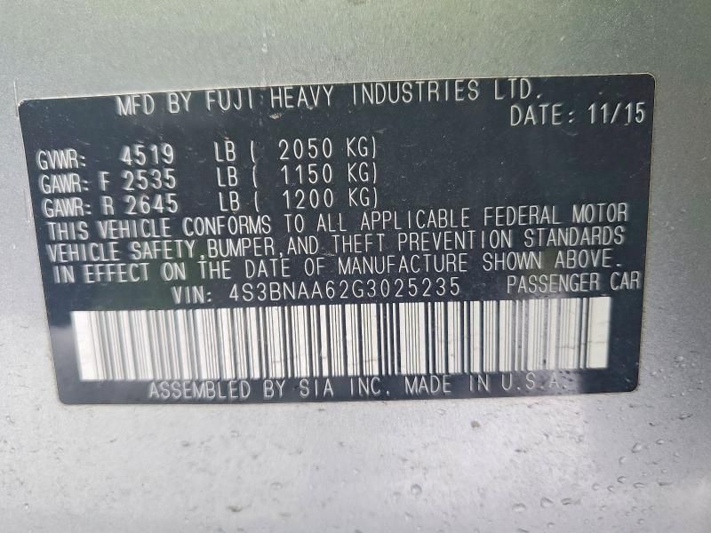 2016 Subaru Legacy 2.5i