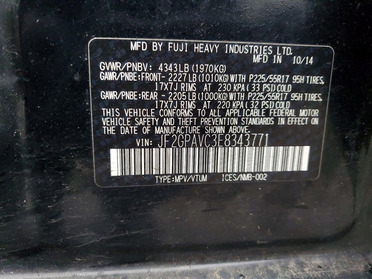 2014 Subaru Xv Crosstrek 2.0 Premium