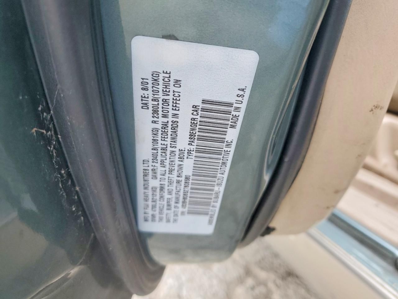 2002 Subaru Legacy Outback H6 3.0 ll Bean