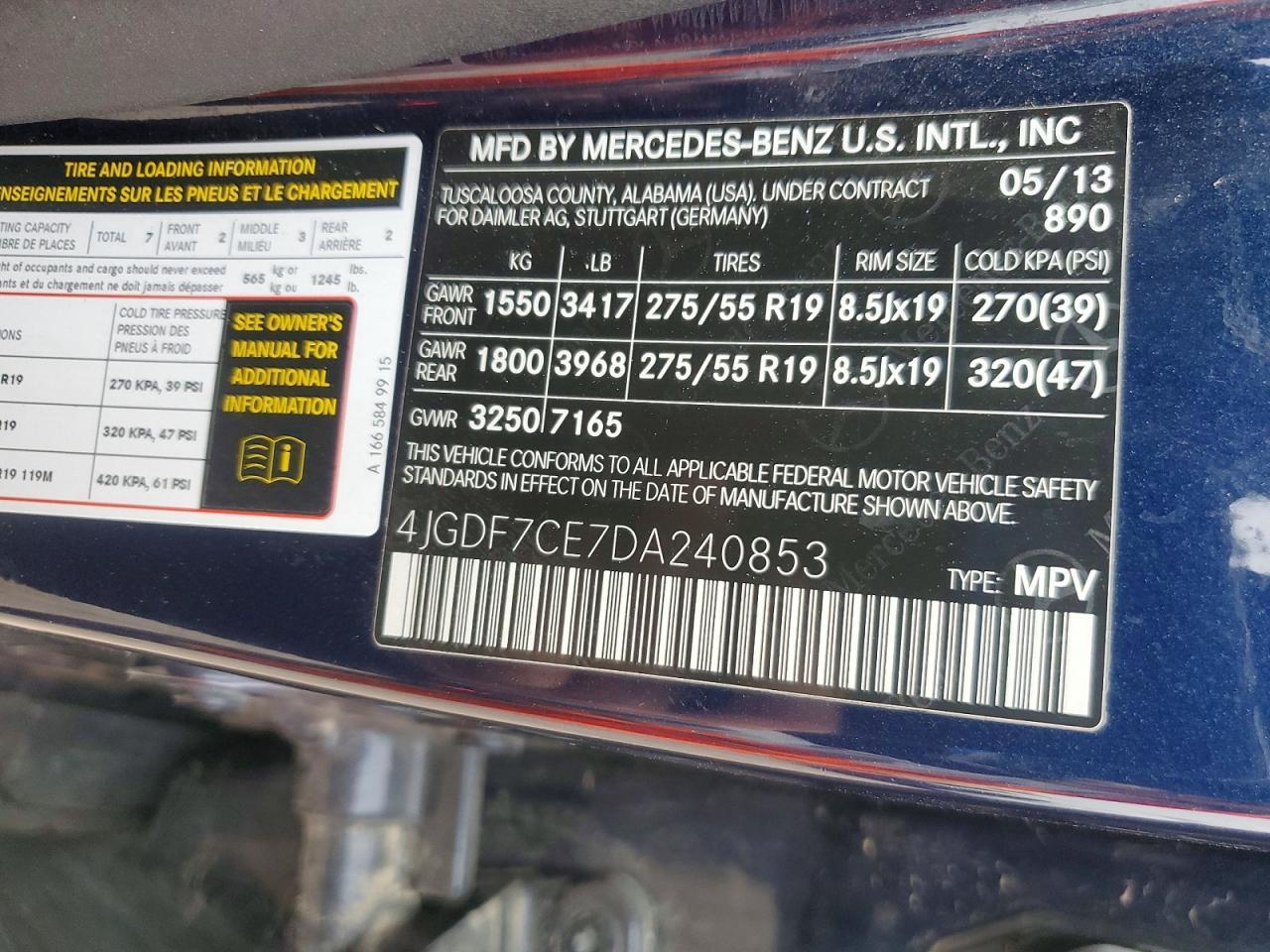 2013 Mercedes-Benz Gl 450 4matic