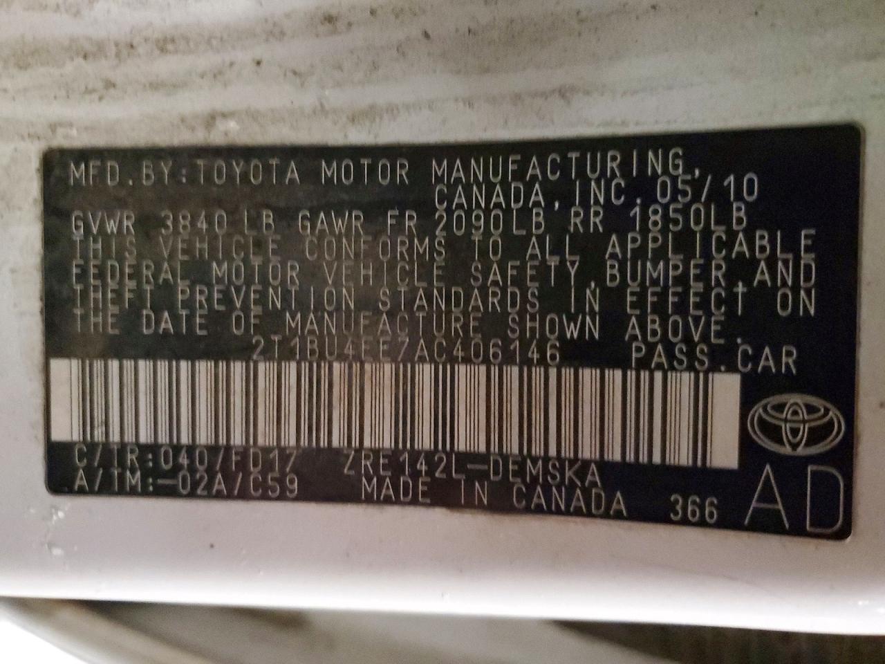 2010 Toyota Corolla Base