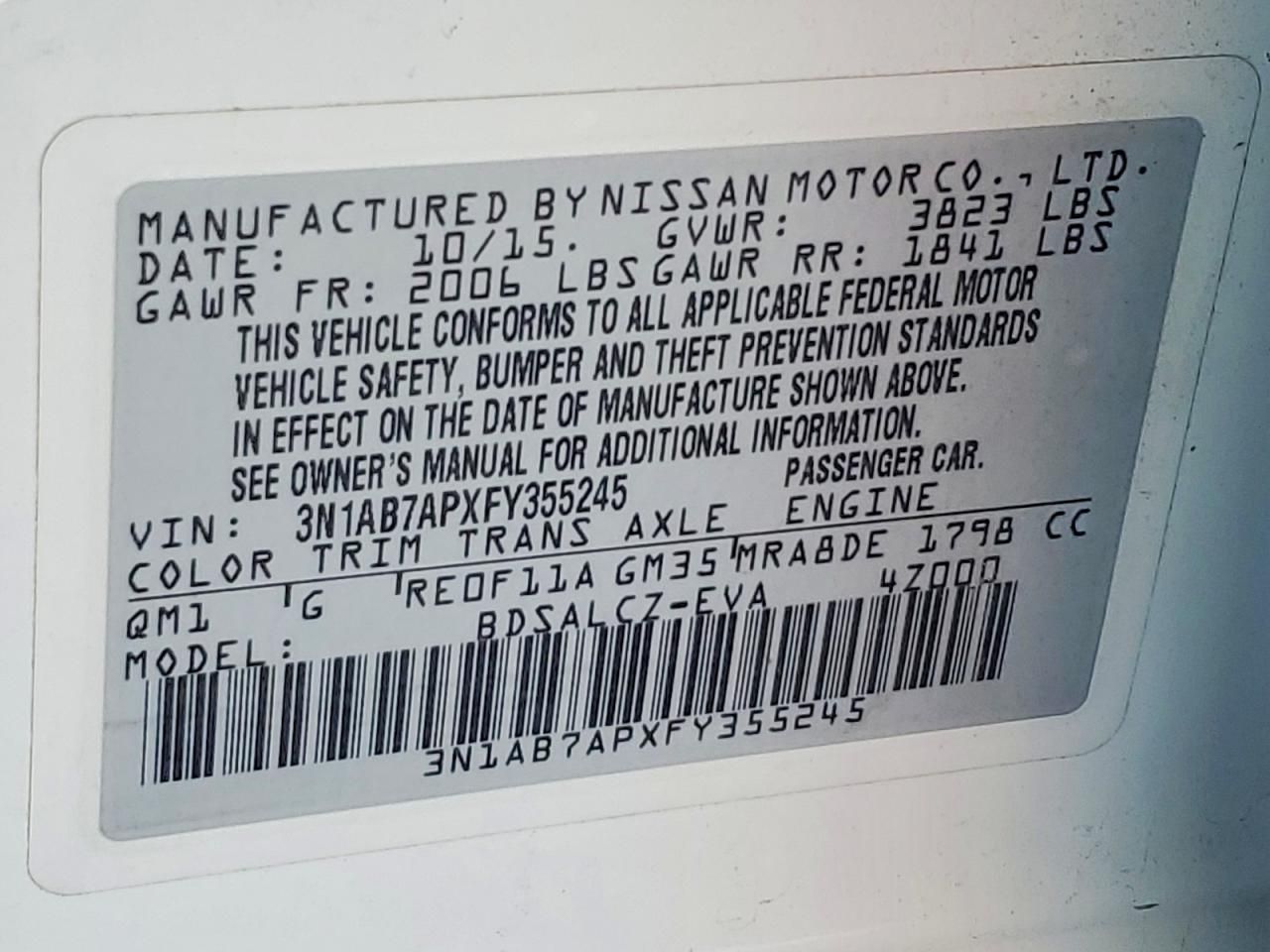 2015 Nissan Sentra s