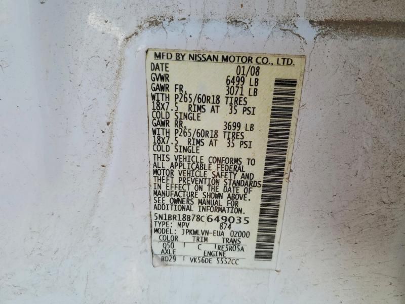 2008 Nissan Pathfinder le