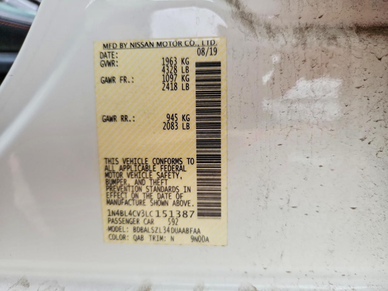 2020 Nissan Altima sr