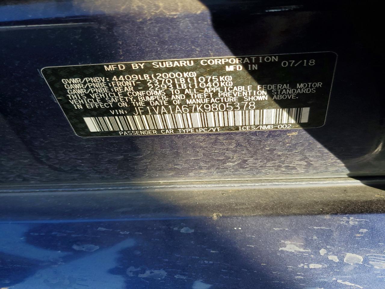 2019 Subaru WRX