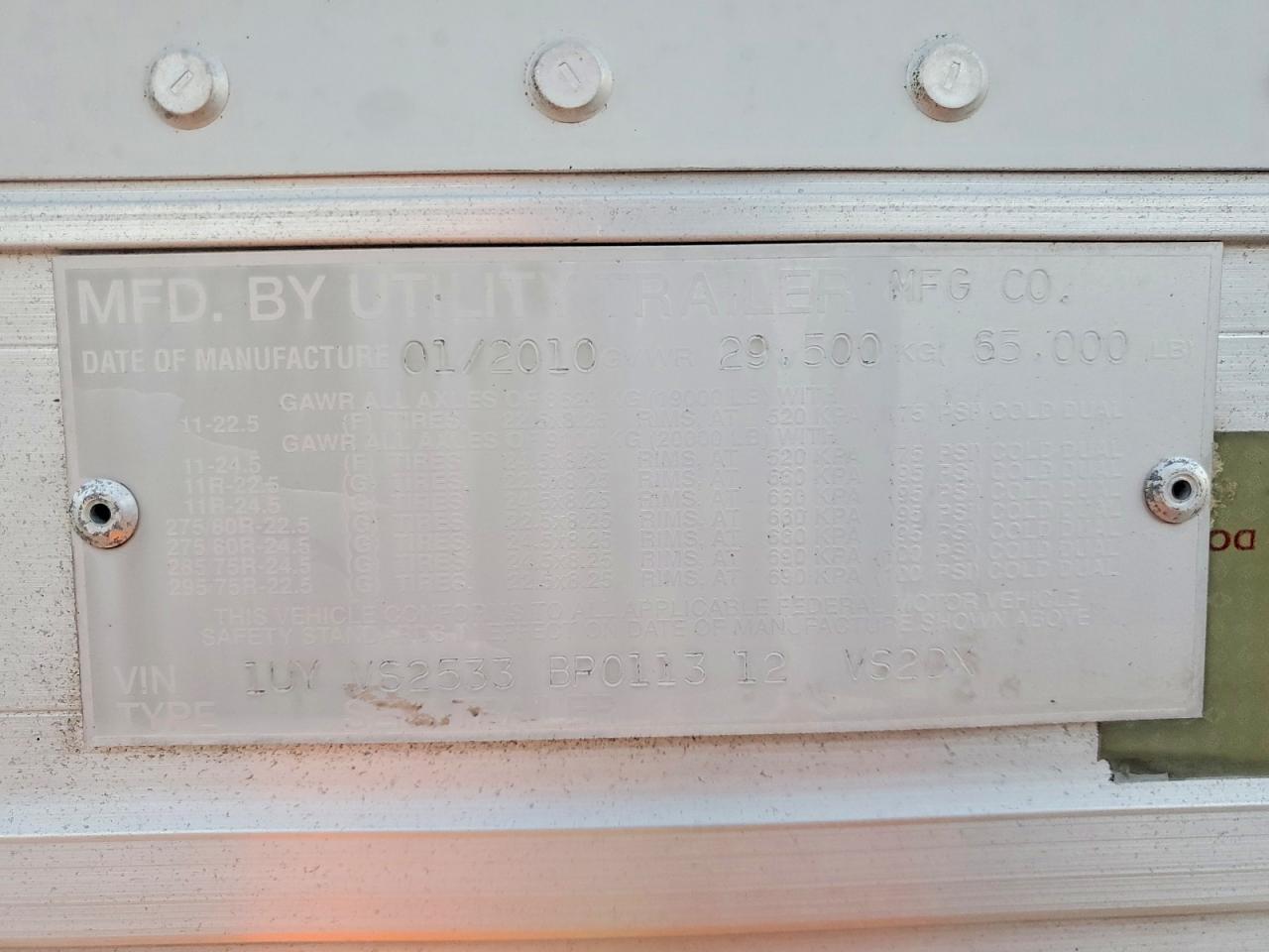 2011 Utility 53 FT DRY