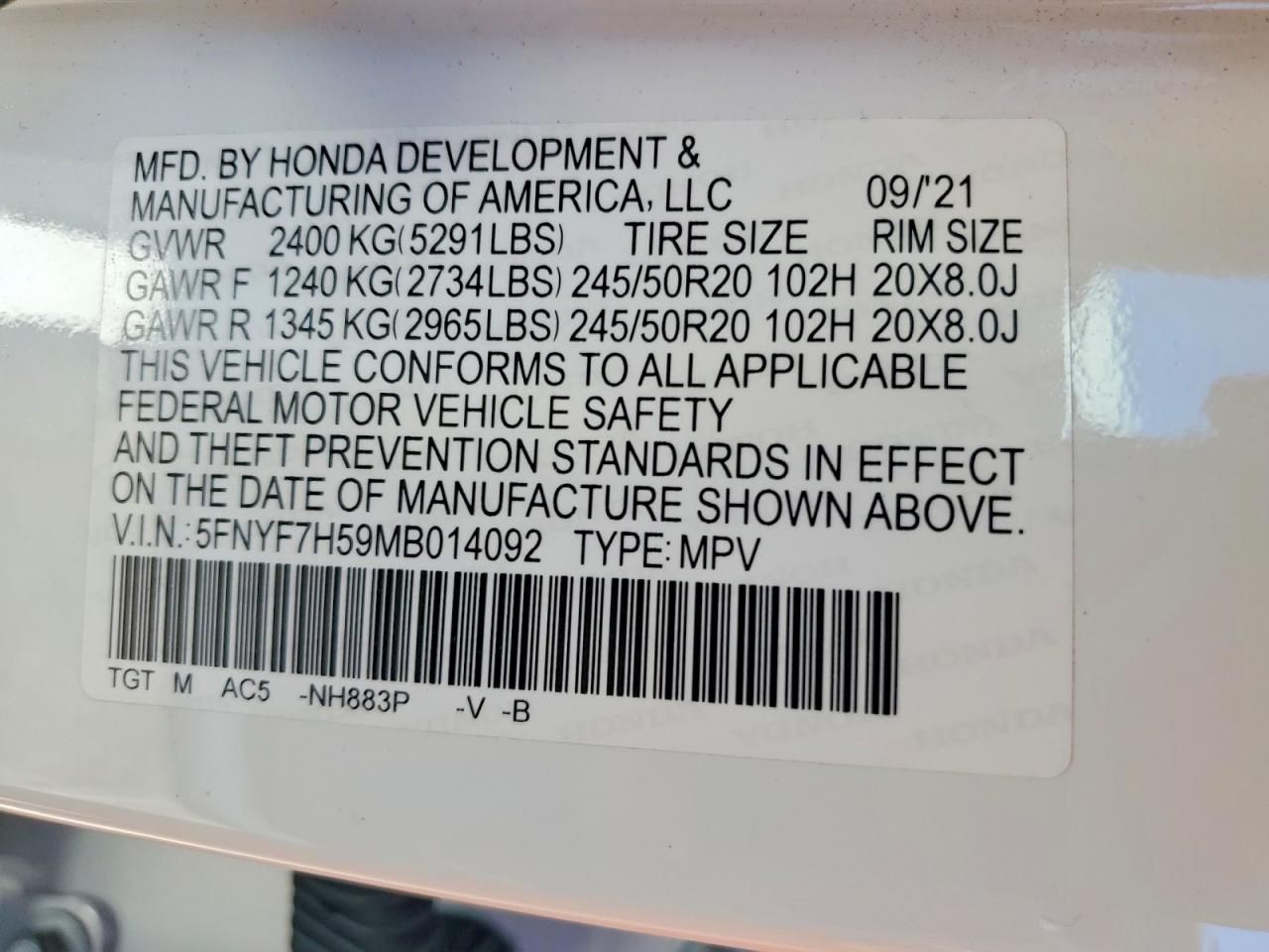 2021 Honda Passport exl