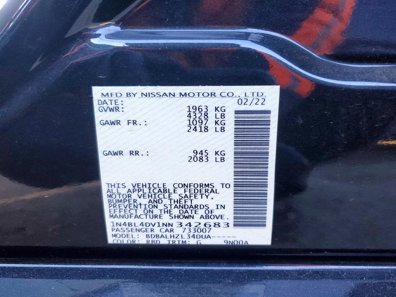 2022 Nissan Altima sv