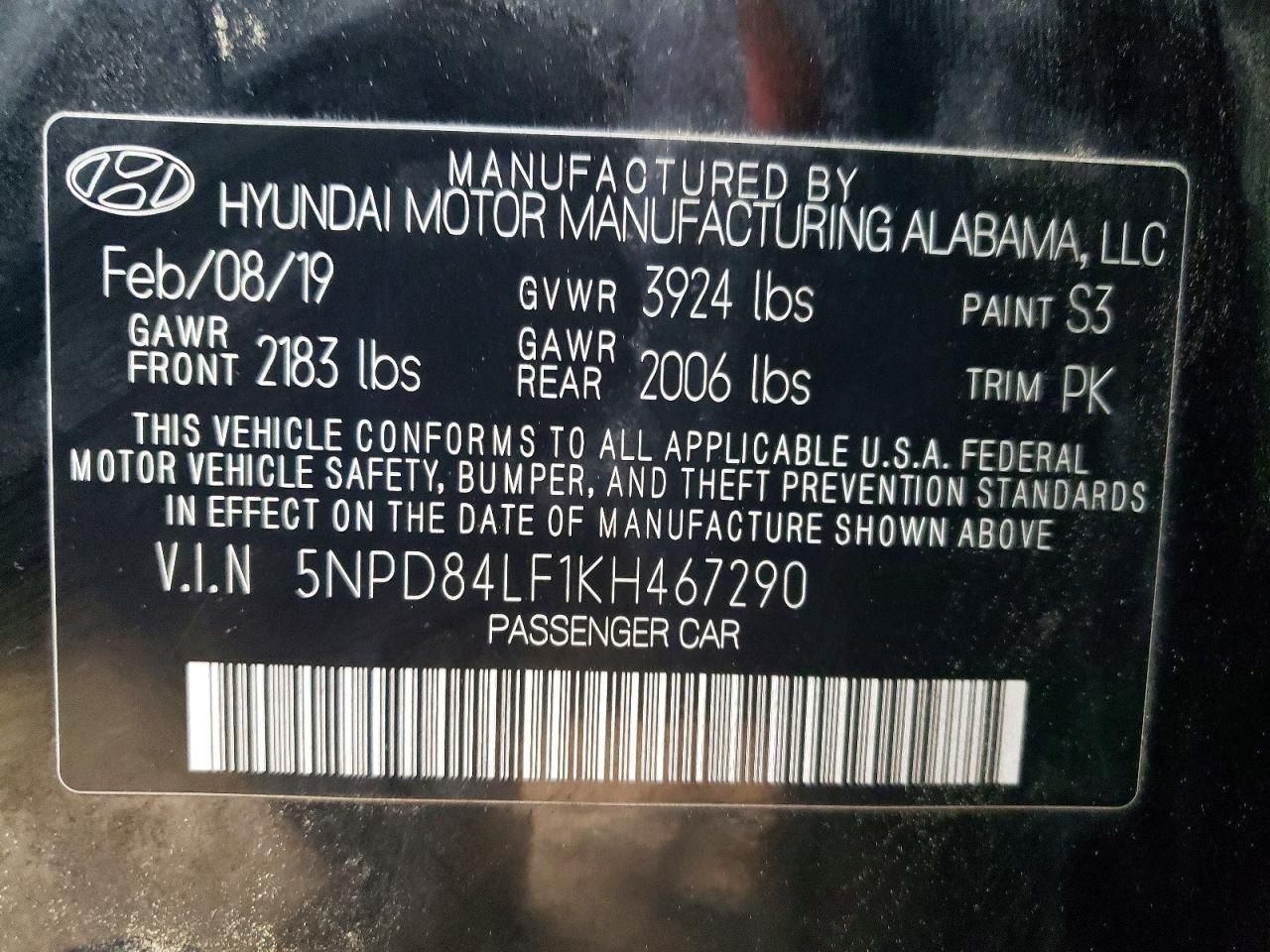 2019 Hyundai Elantra sel