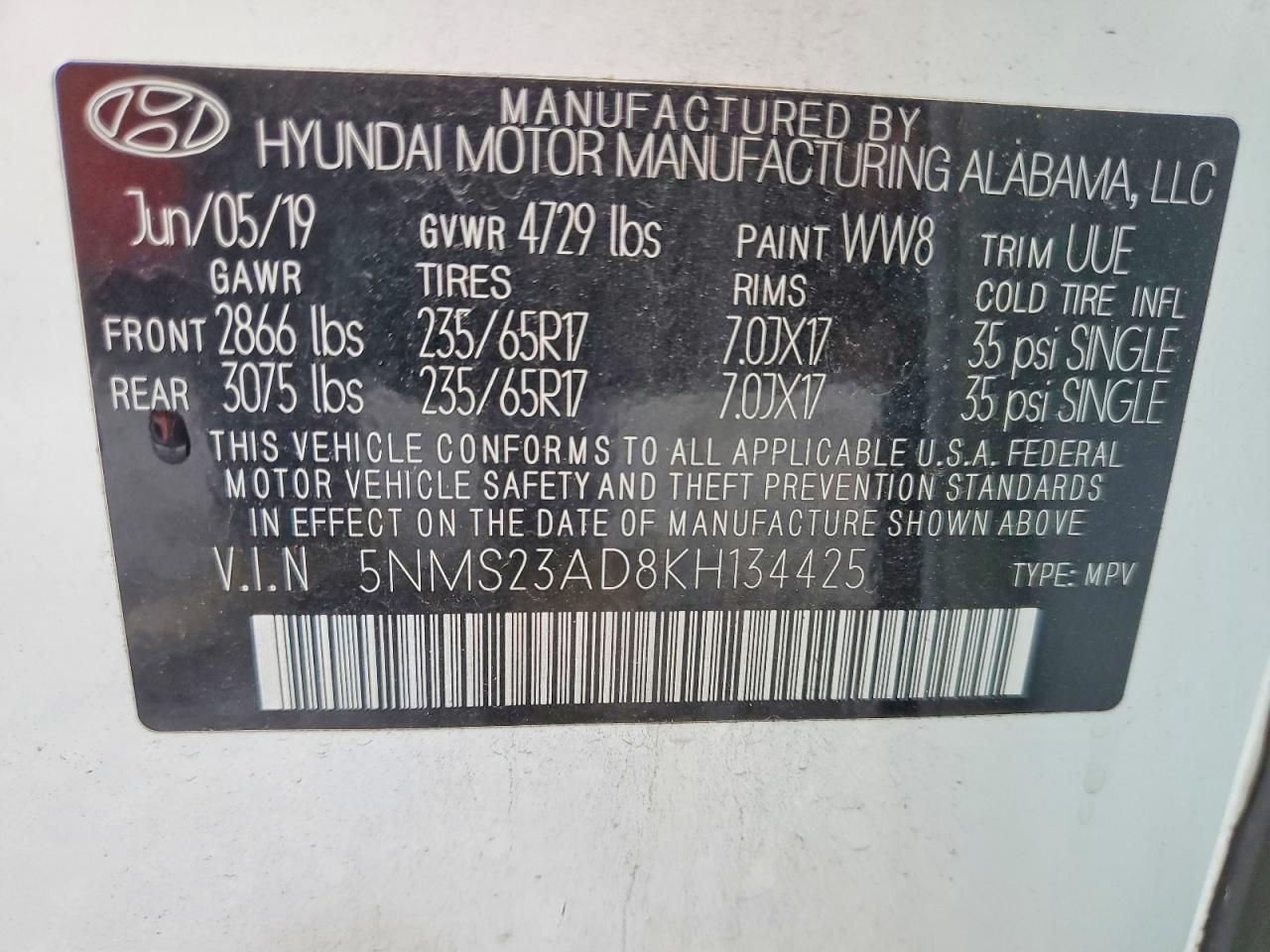 2019 Hyundai Santa fe se