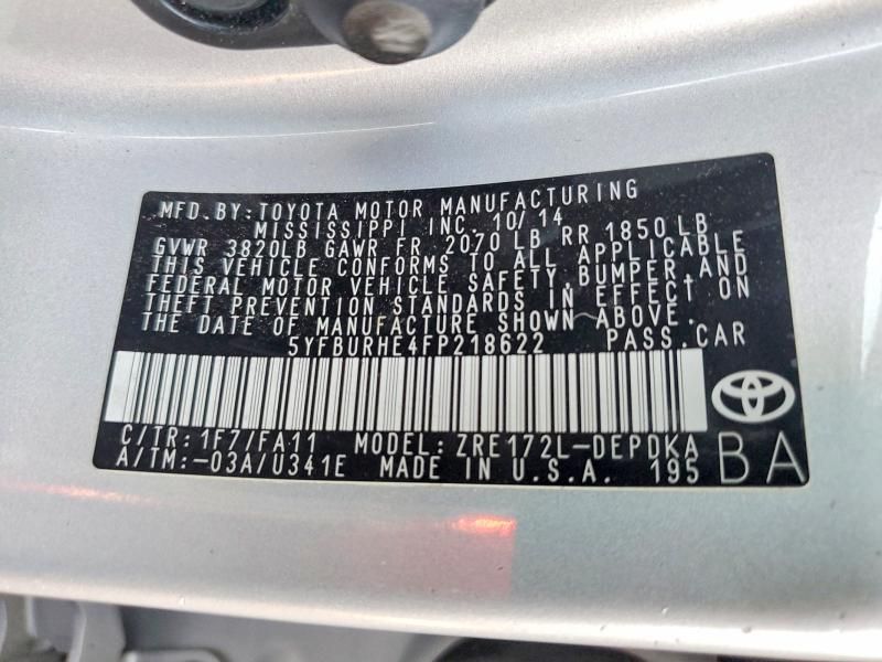 2015 Toyota Corolla l