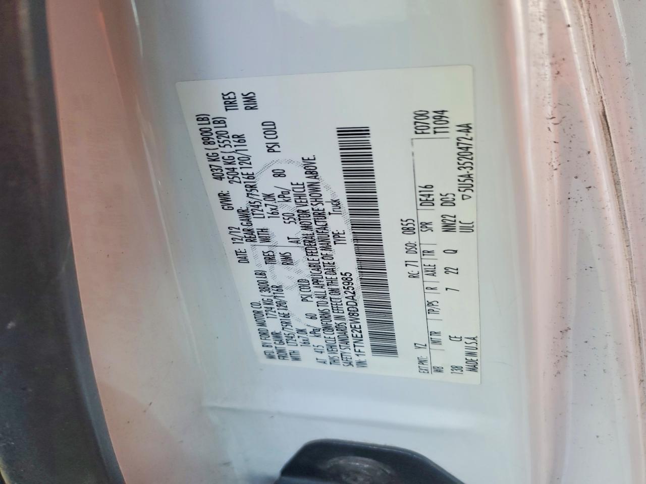 2013 Ford Econoline E250 van