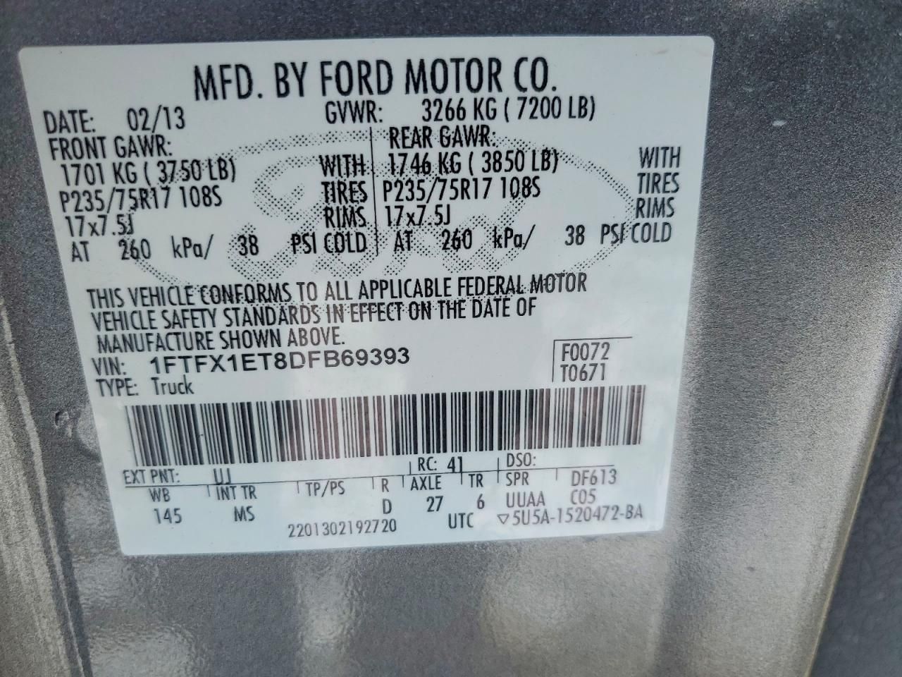 2013 Ford F150 Super cab