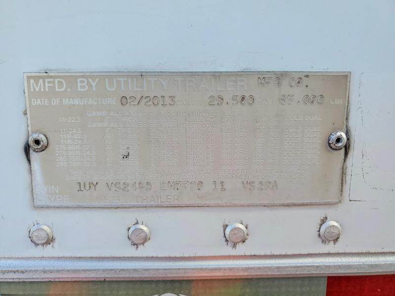 2014 Utility VS2RA Refrigerated Van Trailer