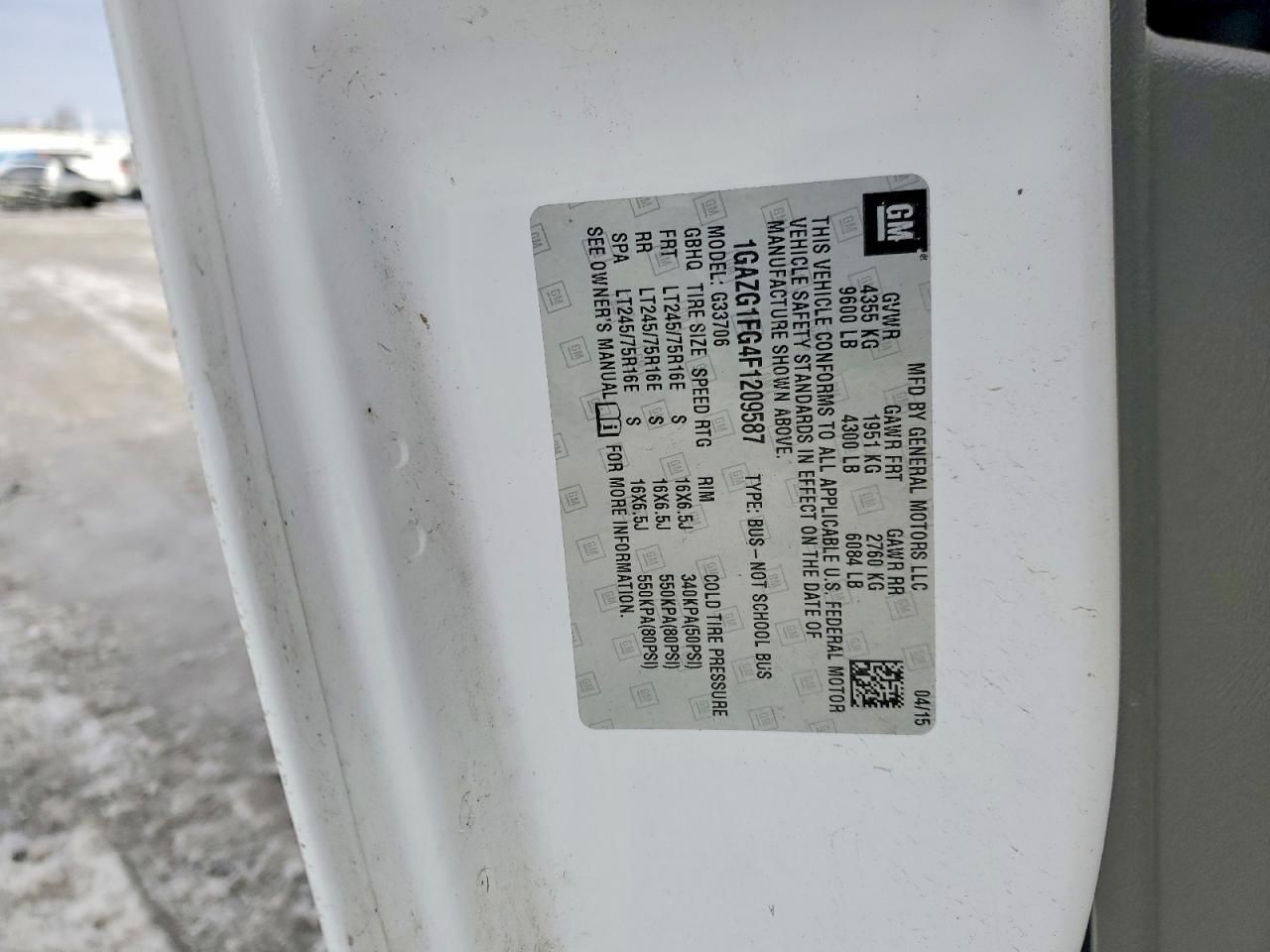 2015 Chevrolet Express G3500 LT