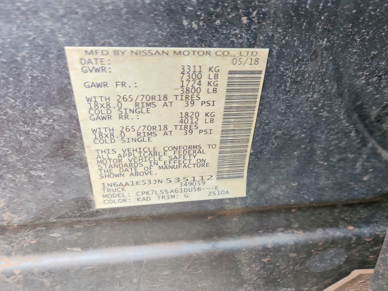 2018 Nissan Titan sv